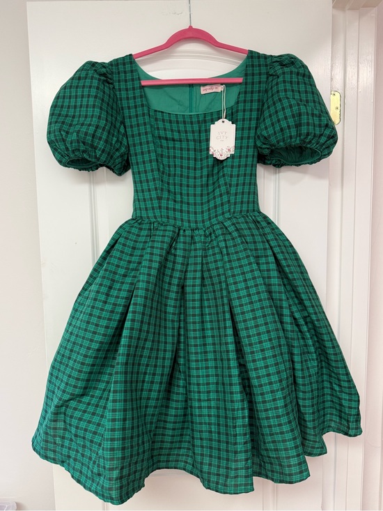 Ivy City Co Dresses & Skirts - Ivy City Co Cupcake Dress in Bright Green Plaid with pockets!